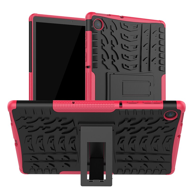 Heavy Duty Hybrid Shockproof Beschermhoes Voor Lenovo Tab M10 Plus 10.3 Fhd TB-X606F TB-X606X Tablet Case + Filmgift: Rose Red