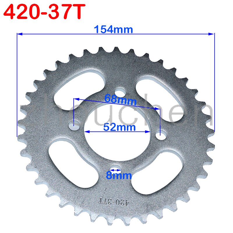 420/428 Chains 31T/37T/41T/48T 52mm rear Chain sprocket for Chinese ATV Quad Pit Dirt Bike Motorcycle Motor Moped