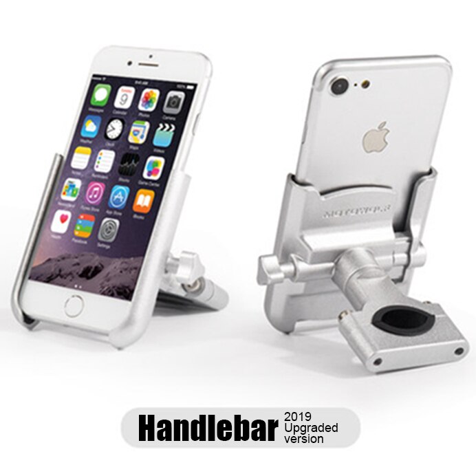 Aluminium Legierung Radfahren Stehen Halterung Einstellbar Fahrrad Fahrrad Lenker Telefon Halterung Motorrad Rückspiegel Telefon Halter: New Handlebar Silver