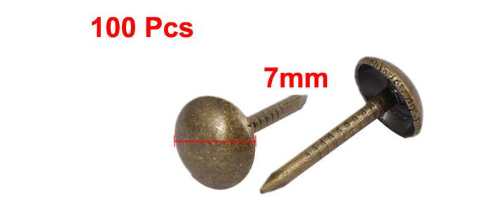 Skinnsoffa runt huvud klädsel tack spik brons ton 7mm x 13mm 100 st