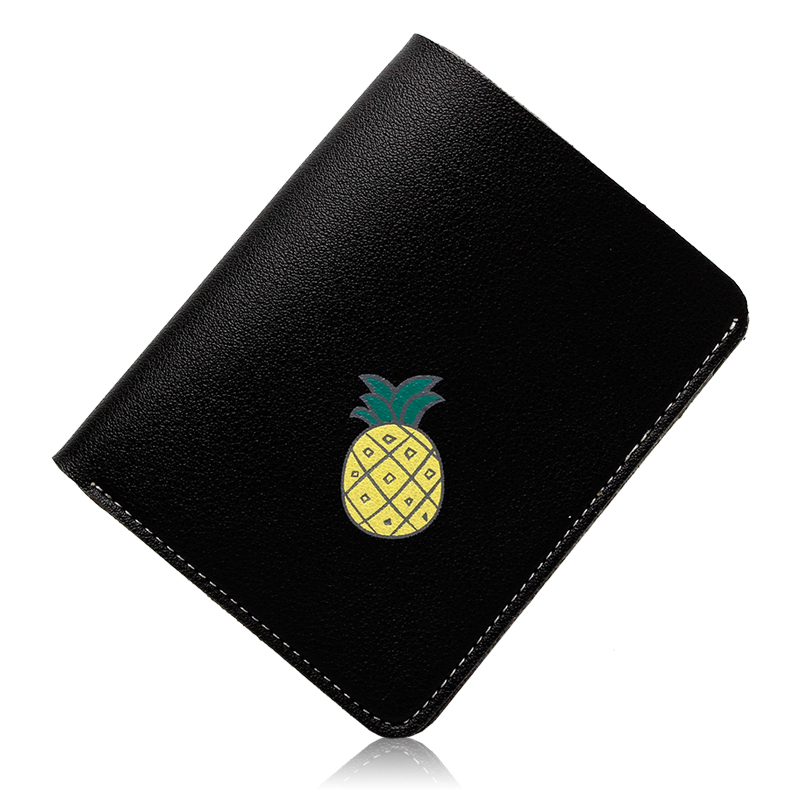 Cartera de mujer de la fruta de la personalidad lindo Mini fresa sandía chica adolescente pequeño monedero Top carteras de cuero monederos: black