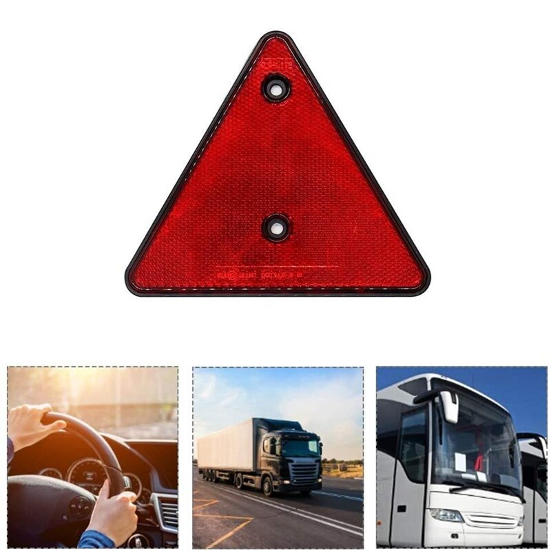 4 Pcs Reflective Car Stickers, Triangular Reflector Stickers Stop Warning Sign