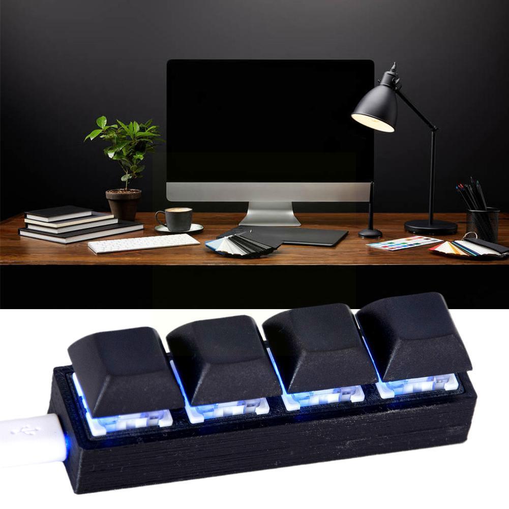 USB Keypad 4 Keys Multi-key in One Shortcut Keyboard Paste Programing and Copy Setting Gaming For Volume DIY Control and F8S2