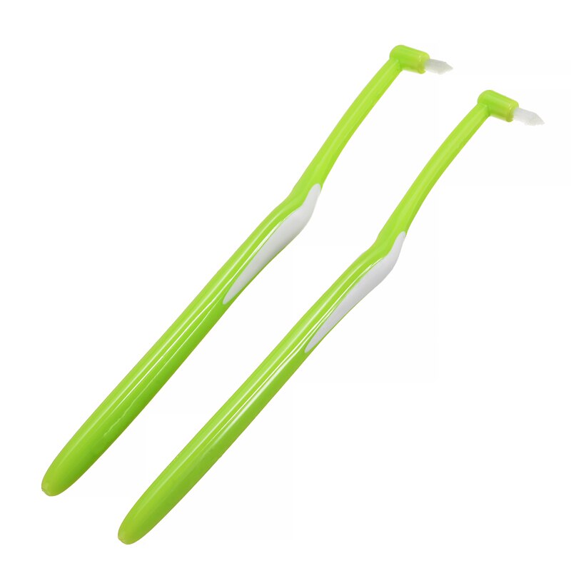 2pcs Tufted End Teeth Interdental Brush Dental Floss Small Head Soft Hair Interspace Toothbrushes Orthodontic Clean Tool