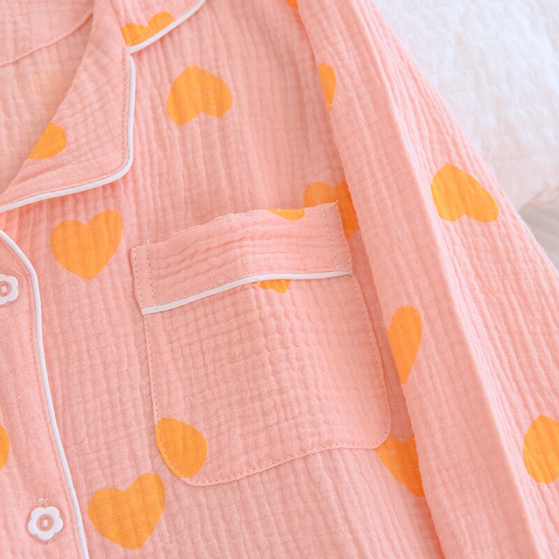 4 farver forår og sommer bomuld 2 -delt pyjamas langærmede bukser åndbar hjemmeservice til kvinder kvindelige fritidstøj til hjemmet