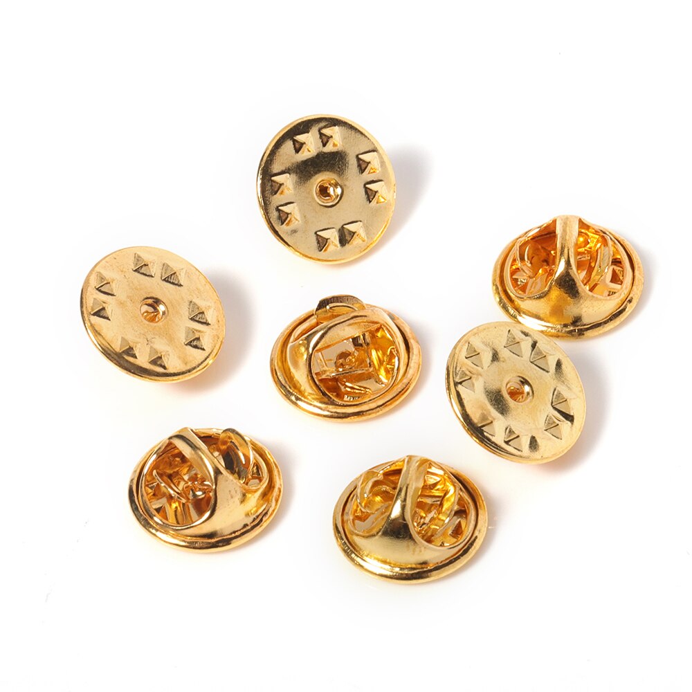 50 Uds. Broche de goma con hebilla, broche de estrella, Pin trasero, mariposa, embrague, insignia para apretar, tapones traseros para broche DIY, accesorios de joyería