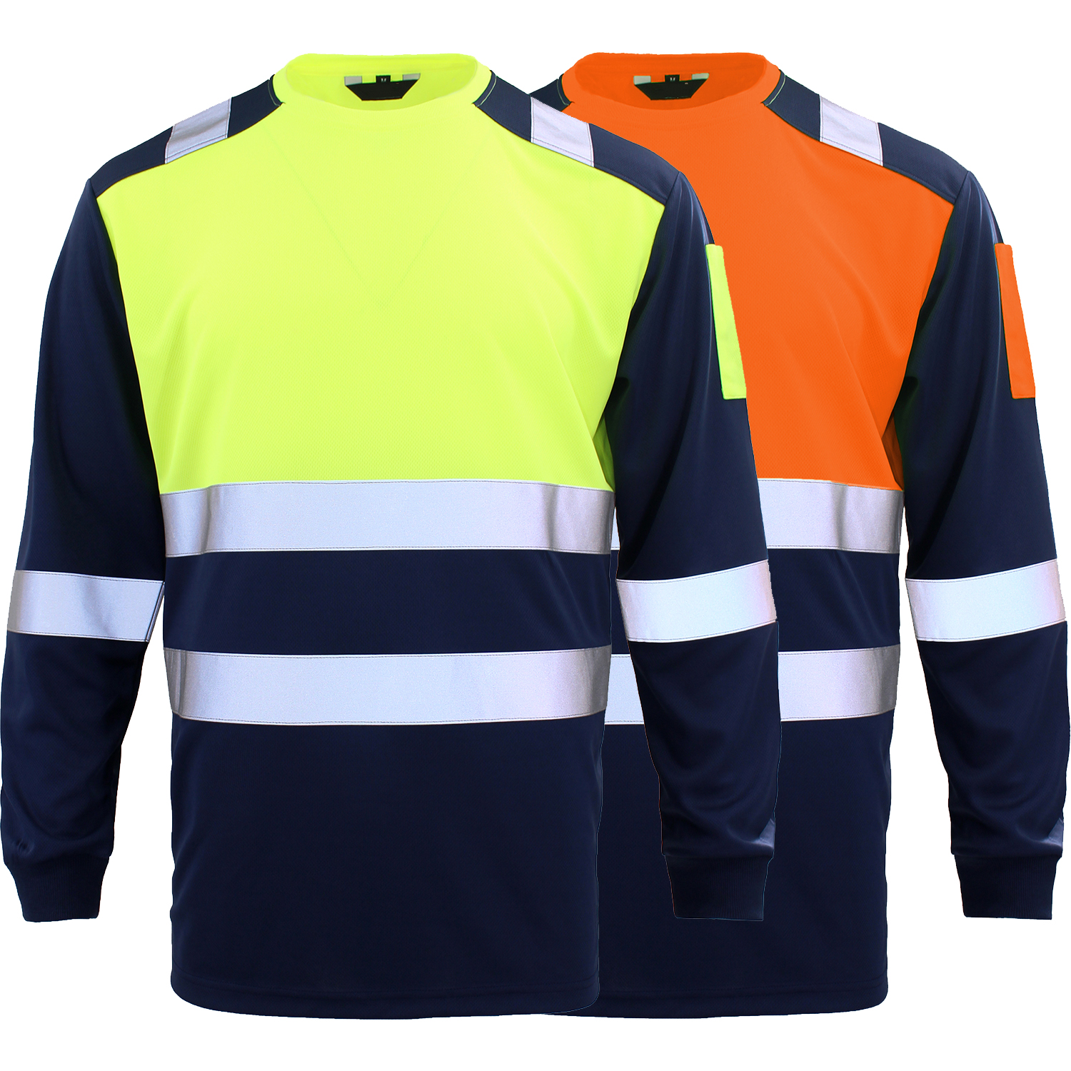 Hochsichtbare Sicherheitshemden, reflektierende Langarmshirts mit reflektierenden Streifen, Darm sichtbare Sicherheitshemden, Arbeitskleidung, Darm sichtbare Arbeitskleidung
