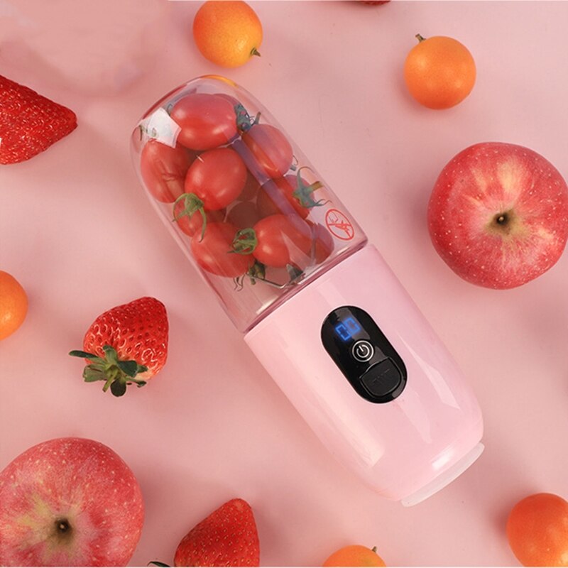Draagbare Blender Elektrische Juicer Automatische Multifunctionele Usb Oplaadbare Mini Juicer Cup Gesneden Citroen Oranje Mixer: Roze