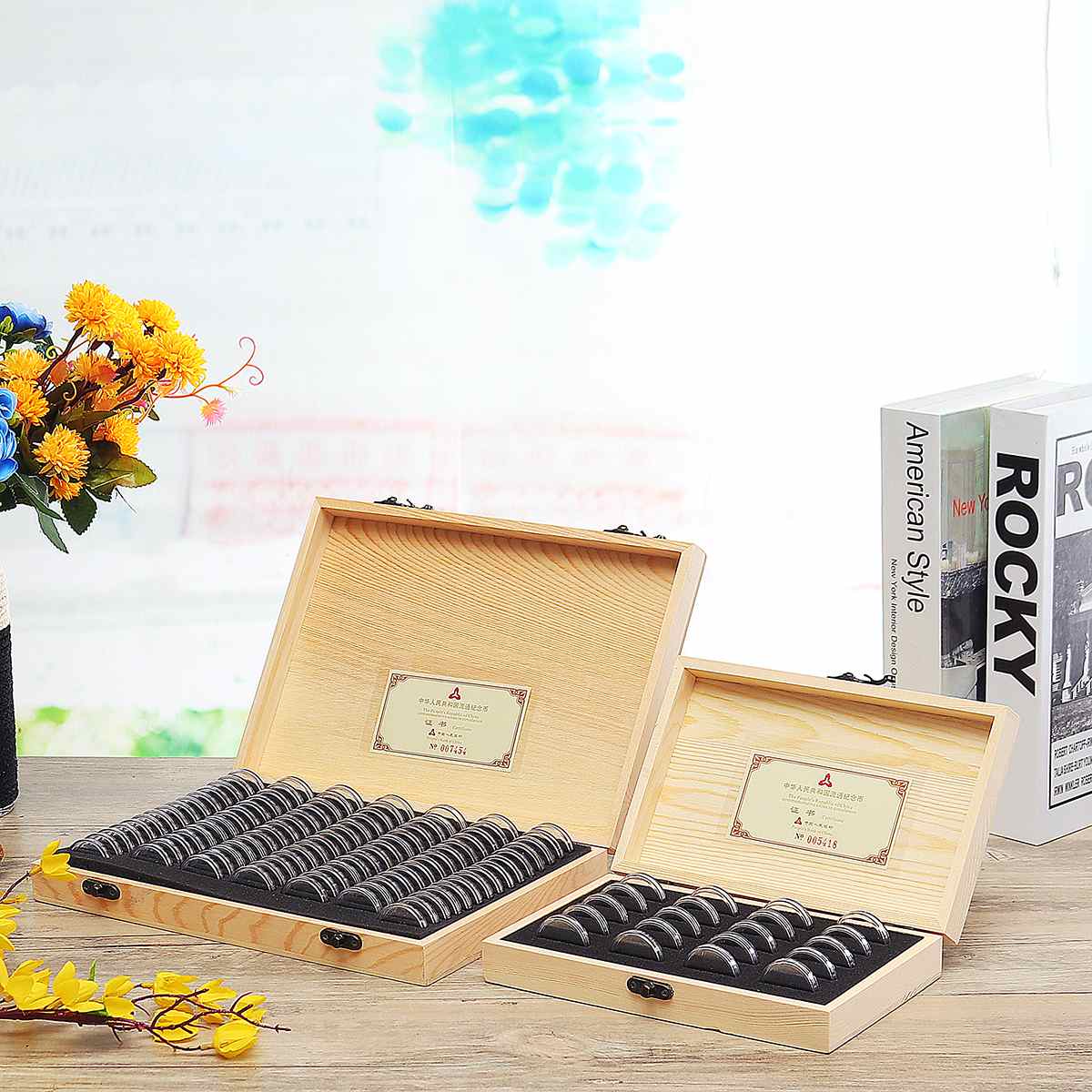 20/100 PCS Coin Display Storage Boxes Round Wooden... – Grandado