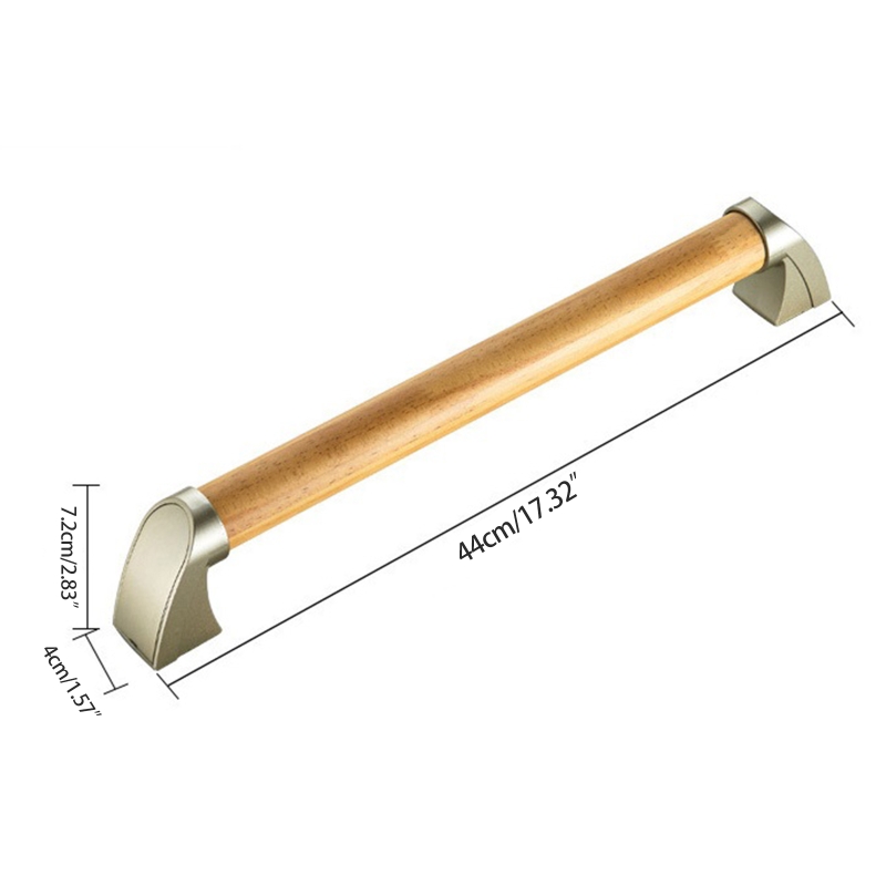 Barra de agarre de ducha antideslizante, barra de agarre de baño de madera maciza cromada, mango de equilibrio de baño, soporte de riel de mano de seguridad