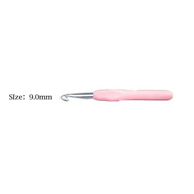 1pc Aluminum Crochet Hook Crochet Needles 2-10mm For Knitting Sewing Needles Tool With Randomly Soft Rubber Handle: 9MM