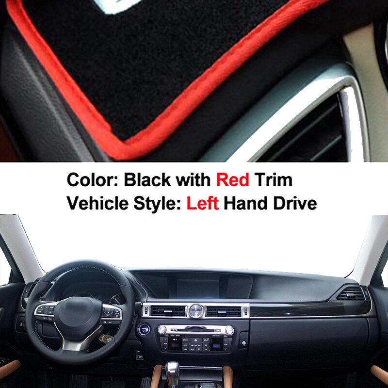 Car Inner Dashboard Cover DashMat Carpet For Lexus GS GS250 GS350 GS300h GS400h GS450h L10 - Rug Anti-UV Sun-Shade: Red LHD