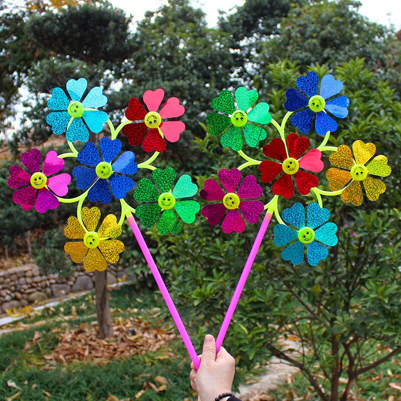 1Pc Kleurrijke Diy Pailletten Windmolen Wind Spinner Huis Tuin Yard Decoratie Kinderen Speelgoed Te Scheuren Down En Set up