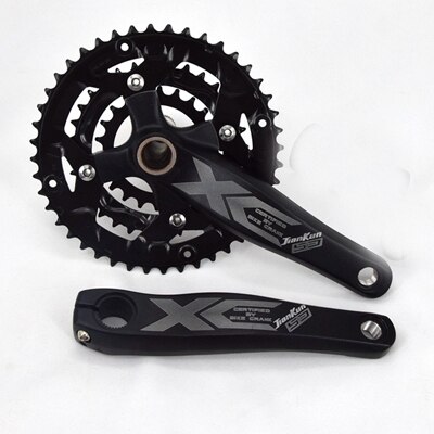 1 Pair JIANKUN 27 Speed Bike Crank Set 22/32/44T Bicycle Crank Set Hollow Tooth Plate 170mm Bicycle Crankset Sprocket: black