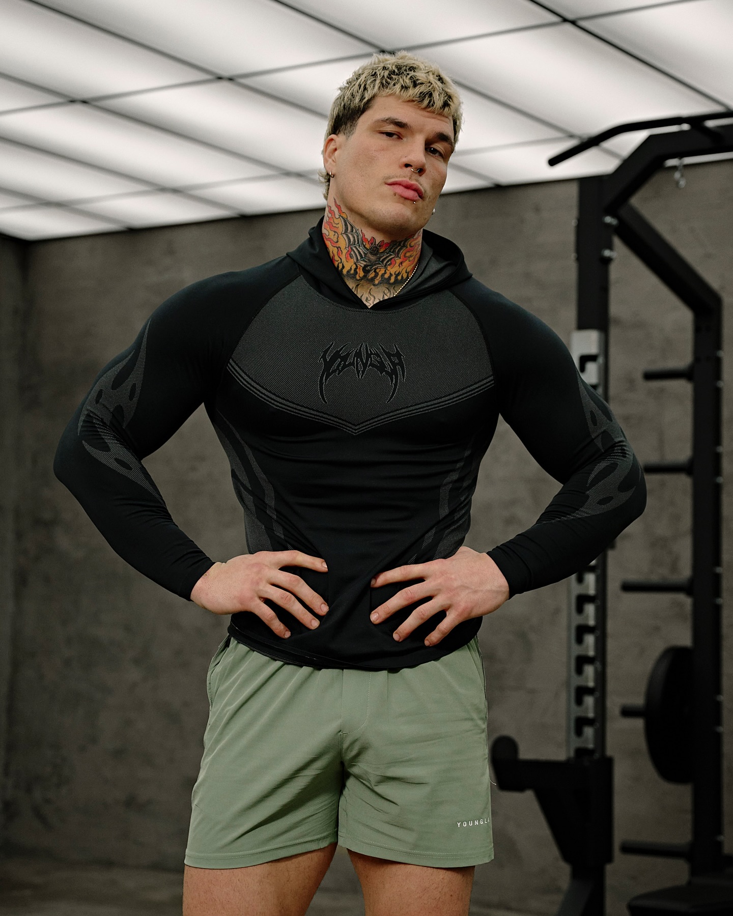 Young La doesn do gym Clothes Anymore Introducing the Warrior Compression Hoodies: M / SKY BLUE