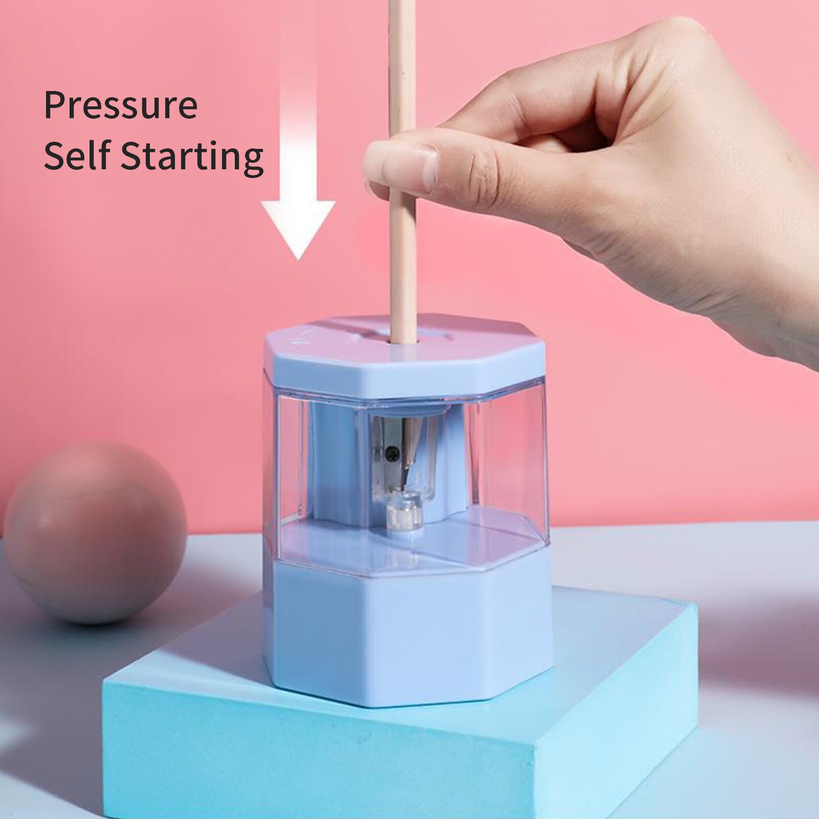 Portable Electric Pencil Sharpener Fast Sharpern Rechargeable Pencil Sharpener for 6.5-8mm Pencils for Home Office School