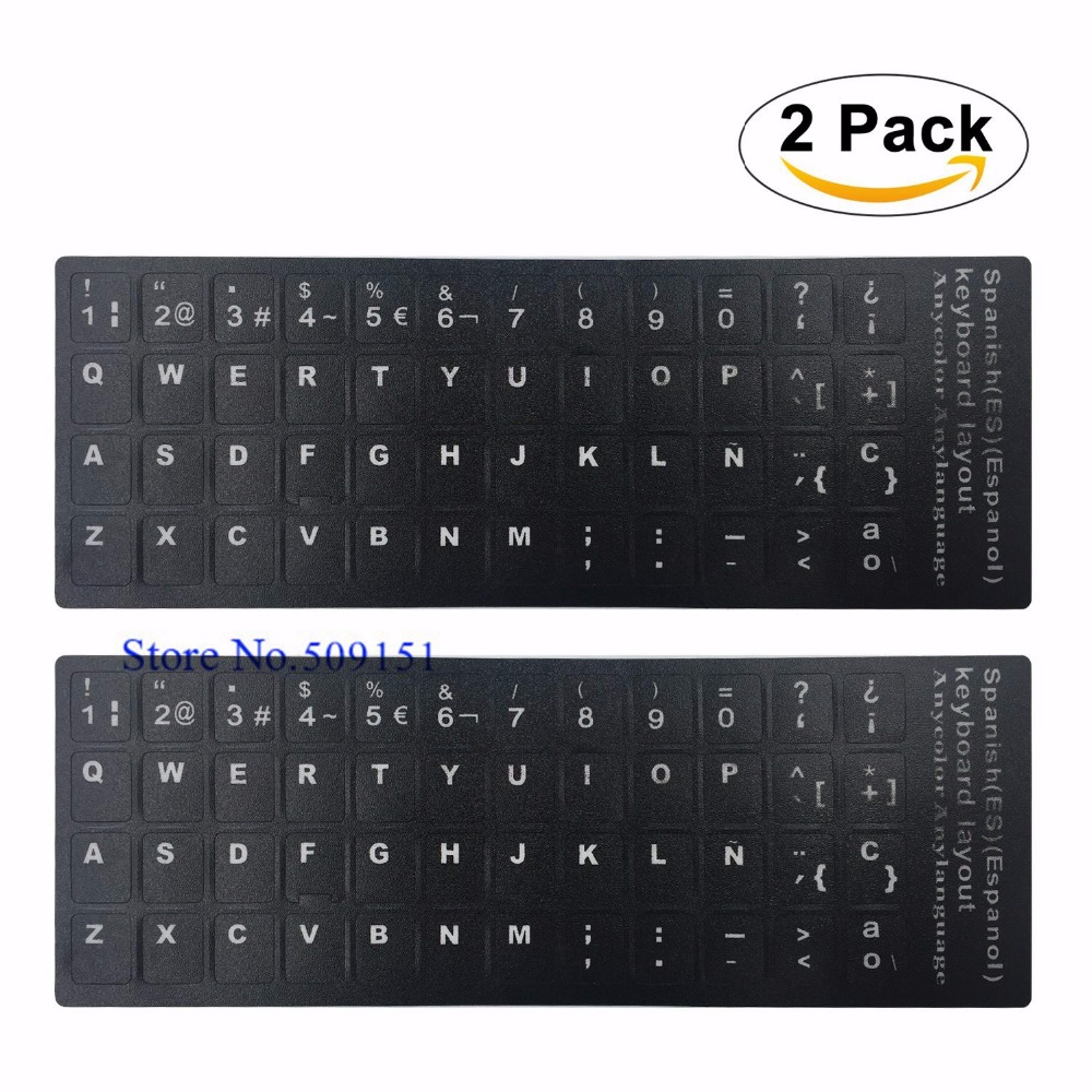 Waterproof Keyboard Stickers English Spanish Letter Alphabet Layout Sticker For HP Dell Asus Lenovo Dell Laptop Desktop Computer