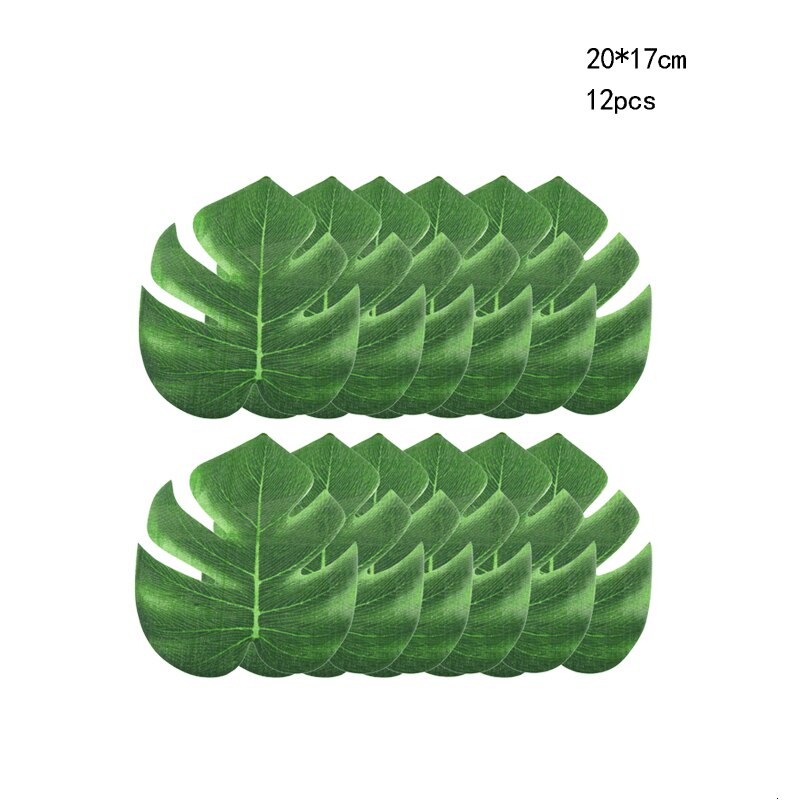 1 pack Artifical Green Palm leaves Hawaii Tropical Turtle Leaf for Kids Birthday Party Jungle Flamingo Summer Party Decoration: 12pcs M