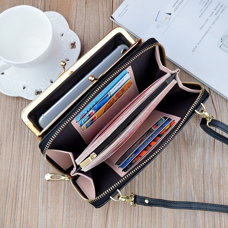 Dames portemonnee merk mobiele telefoon portemonnee grote kaarthouders portemonnee handtas portemonnee clutch messenger schouderbanden tas crossbody