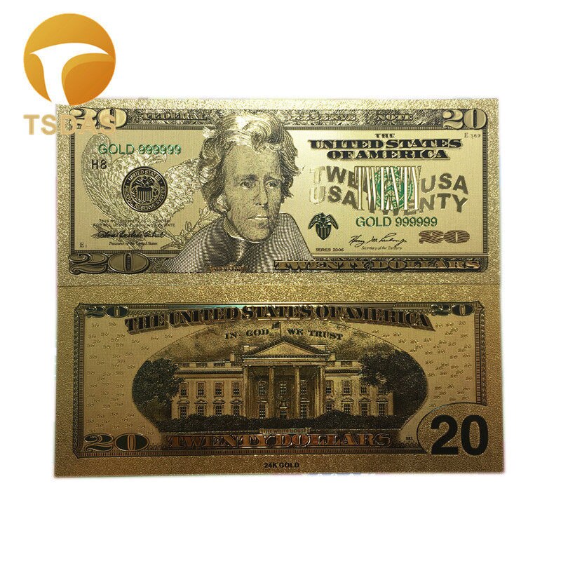 Alle typer amerikanske pengesedler dollar guld seddel  in 24k guldbelagt til indsamling: 5