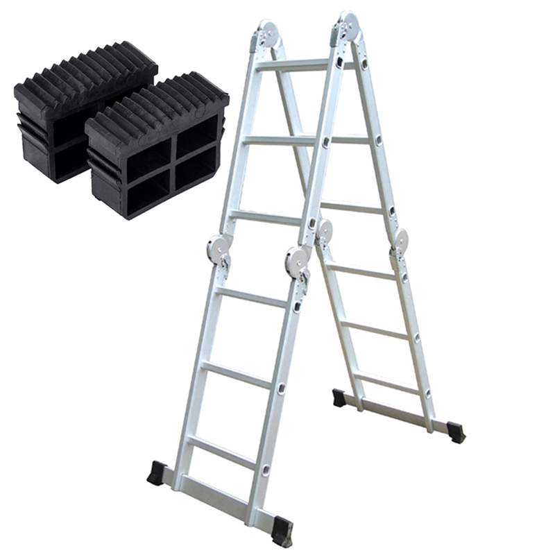 Protector de goma para pies de escalera, almohadilla antideslizante plegable para pies, Protector de agarre, herramientas de repuesto, color negro, 1 piezas