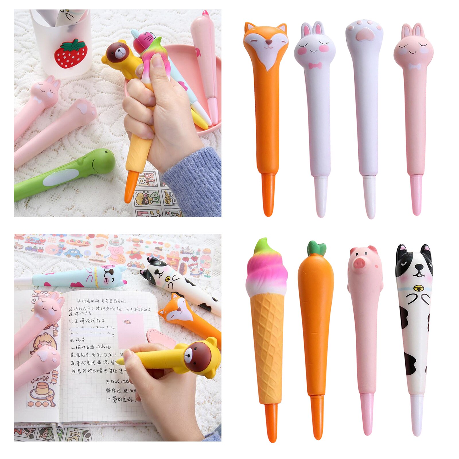 Langsam steigend Bleistift Stift Weichen quetschen Stift Squishy Stifte Großen betonen Linderung Spielzeug Bleistift Deckel Rosa Kaninchen für freundlicher