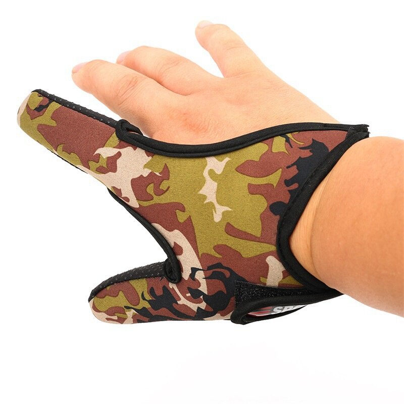 1Pcs 2 Vingers Vissen Handschoenen Outdoor Ademend Anti-Slip Duim Wijsvinger Handschoenen Vissen Finger Protector Tool Accessoires: Army Green