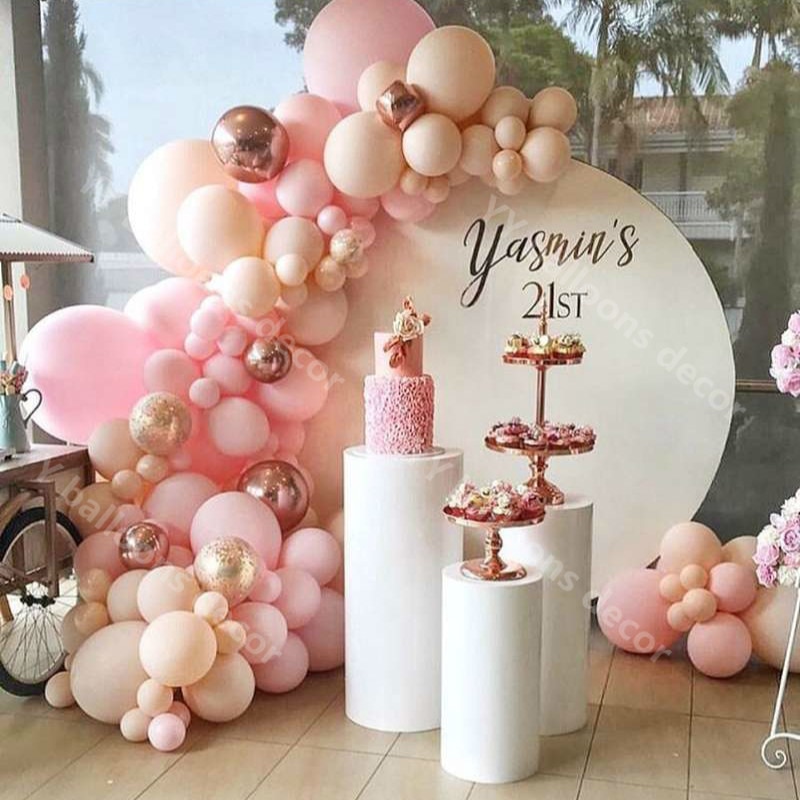 92Stck Pfirsich Baby Rosa Haut Pastell Macaron Ballon Girlande Bogen Hochzeit Baby Dusche Party Hintergrund Zauberstab Luftballons Dekor: Ursprünglich Titel
