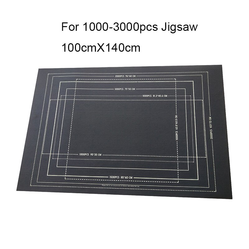 Ready Stock Jigsaw blanket Puzzles Mat Felt Mat Puzzles Blanket with Accessories Puzzles Storage: black 3000pcs