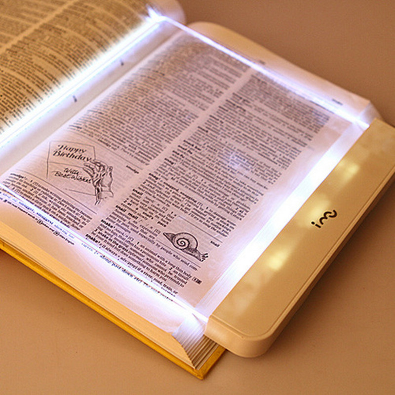 LED Nachtlampje Wedge Reading Panel Verstelbare Beschermen Ogen Lamp Draagbare Paperback Light AAA Batterijen aangedreven