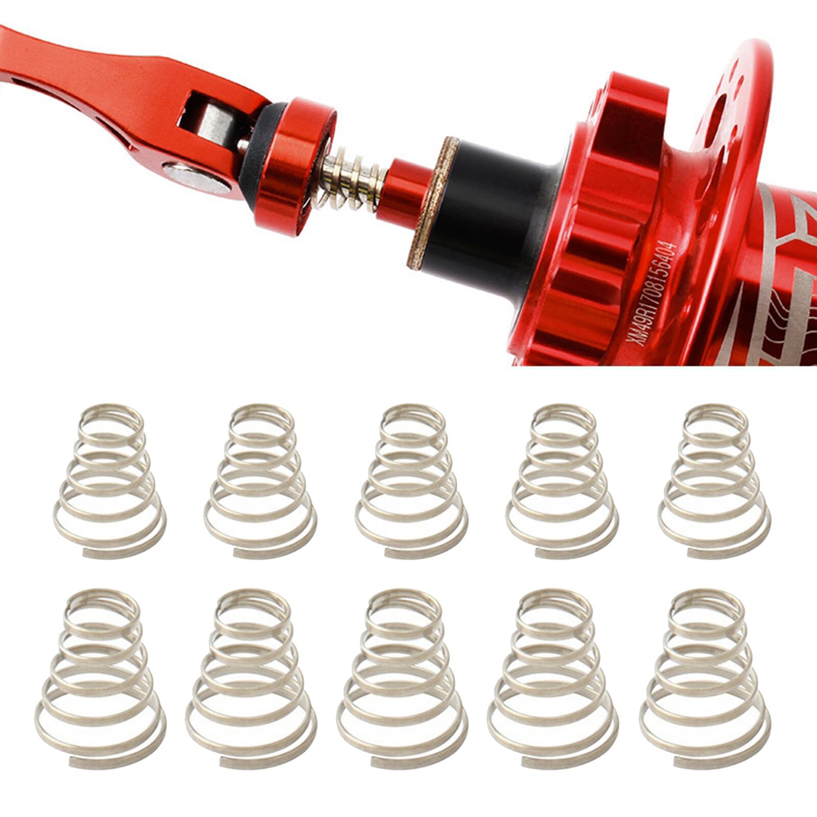 10pcs Bicycle Wheel Hub Spring Skewers Quick Release Clip Bolt Lever Springs Bicycle Front Rear Wheel Skewer Components