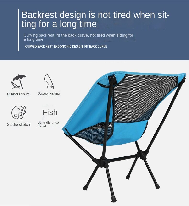 Silla plegable portátil ultraligera, con bolsa de transporte, soporte de aluminio, para acampar al aire libre