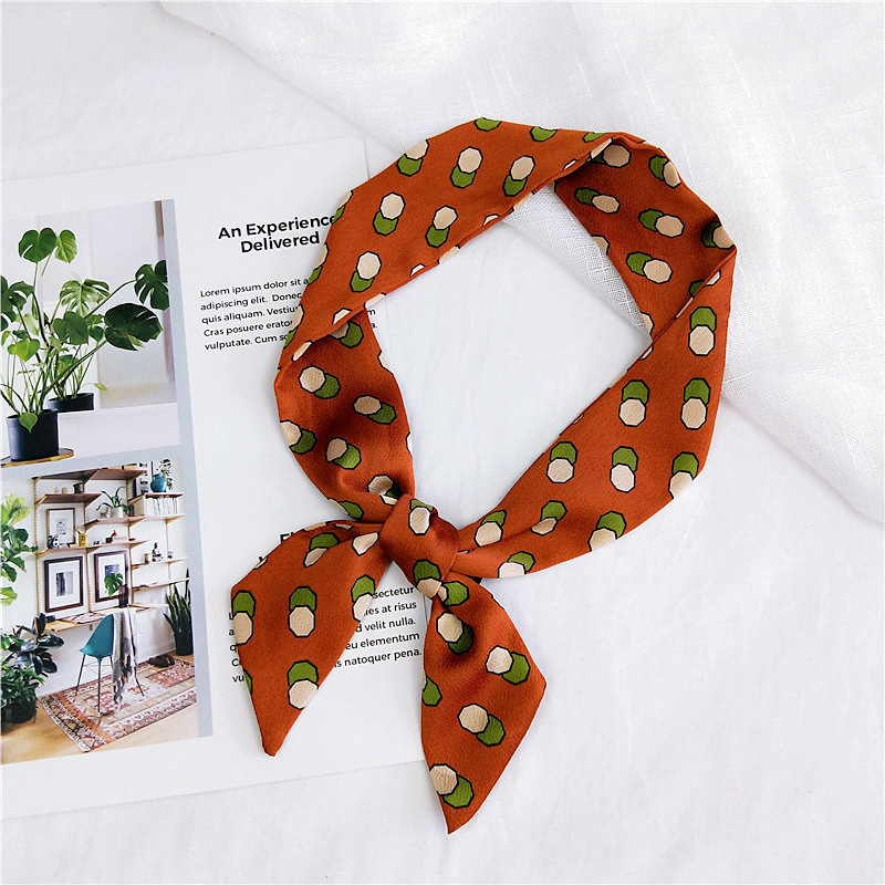 Hart Print Hoofd Scraf Das Sjaal Vrouwen Lange Skinny Chiffon Zak Haar Sjaals Voor Dames foulard Femme: COLOR 13