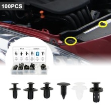 100Pcs Car Body Push Retainer Pin Rivet Bumper Door Trim Panel Retainer Fastener Kit Mixed Auto Fastener Clip Car Accessories