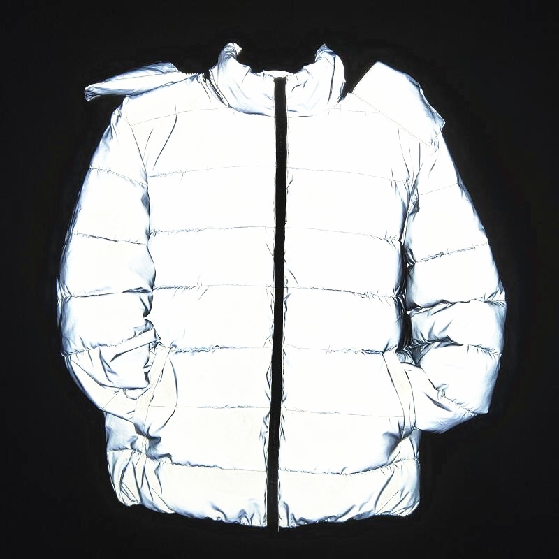 reflective men winter jacket thick casual mens warm coat casual parka night reflect light hooded jackets men