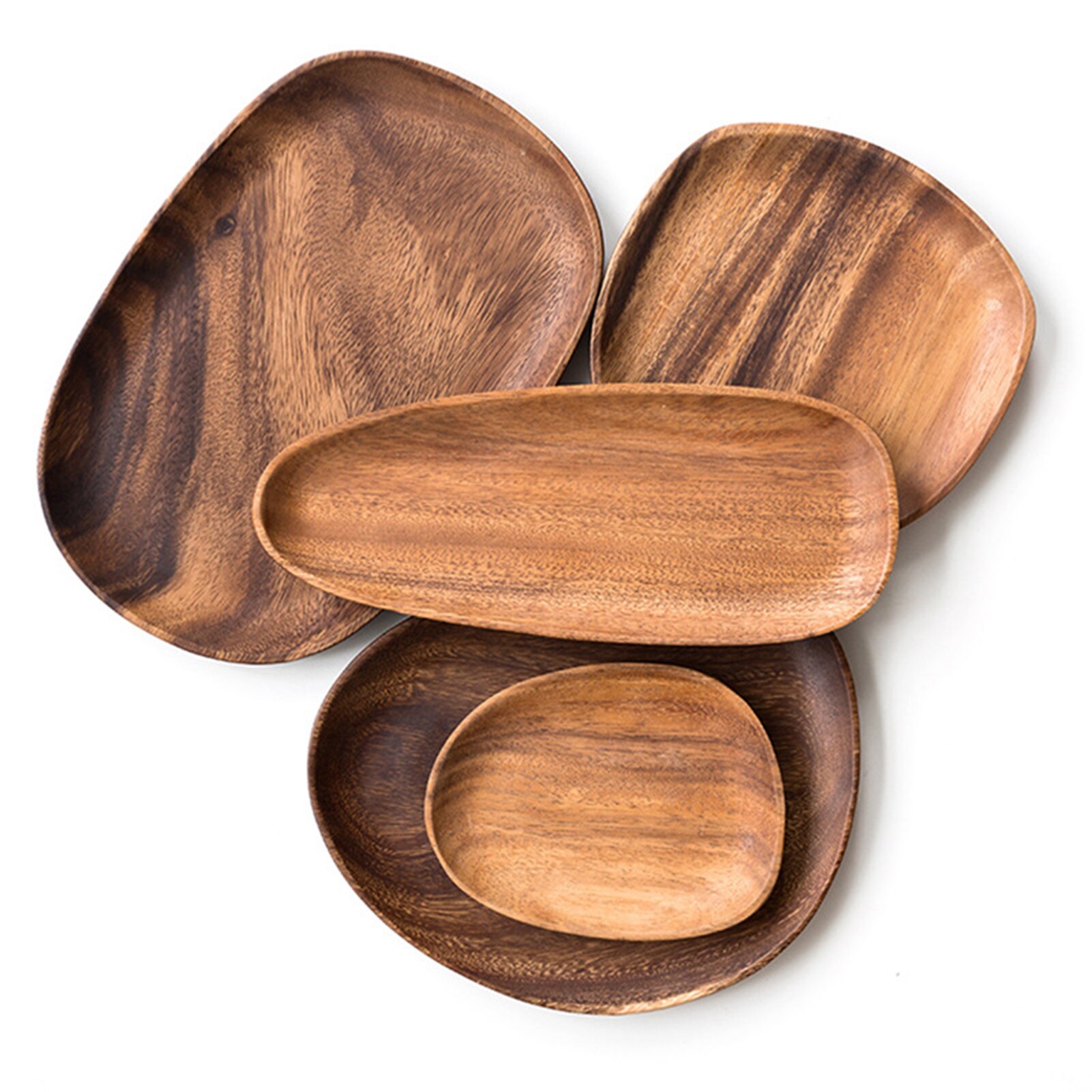 Houten Ronde Gebak Serveerschaal Rechthoek Voedsel Schotel Gedroogd Fruit Lade Servies Salade Cake Dessert Opslag Plaat