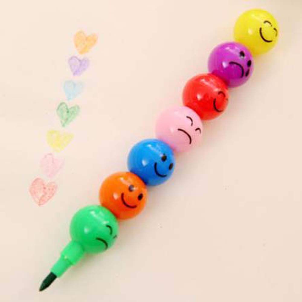 Crayons Art Supplies for Kids Pastel Pen Drawing Set Stationery Smiley Face Crayons Kawaii School Supplies Drawing