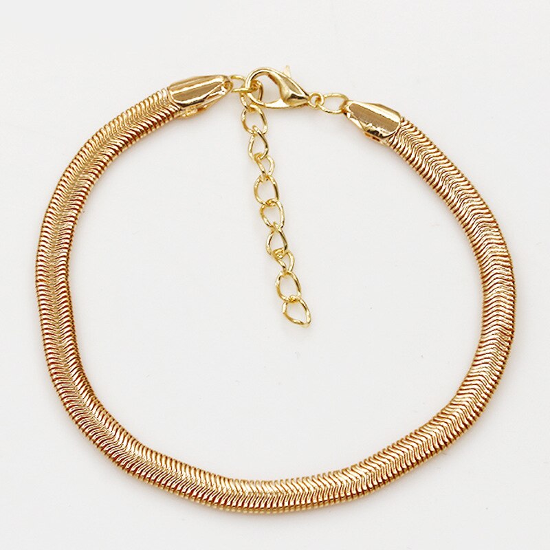 Snake Chain Gold Enkelband Armband Eenvoudige Delicate Voet Ketting Vrouwelijke Zomer Strand Enkelbanden Voor Vrouwen Voet Sieraden