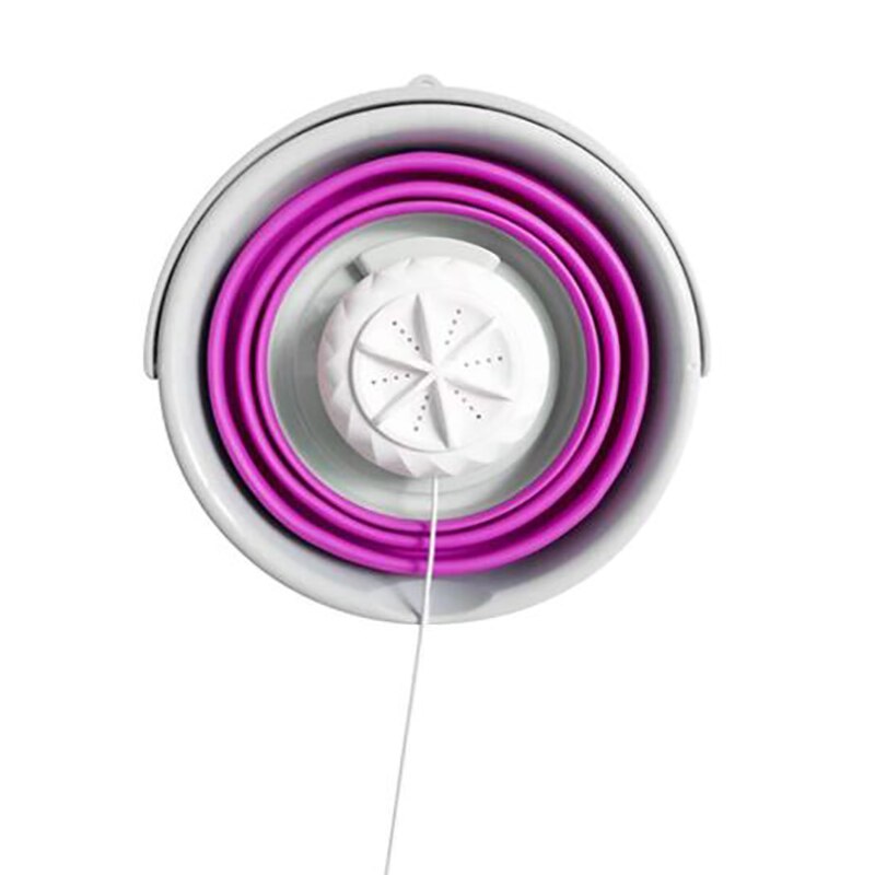 Fold-Tub Mini Washing Machine Ultrasonic Cleaning Portable Washer Usb Dormitory Mini Laundry Machine with Folding Barrel: Default Title