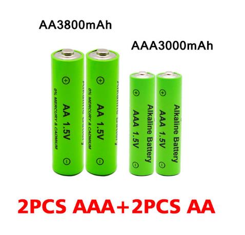 AA + AAA Rechargeable AA 1.5V 3800mAh / 1.5V AAA 3000mah Alkaline Battery Flashlight Toys Watch MP3 Player Replace Ni-Mh Battery: White