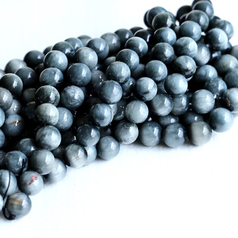 Natural Genuine Gray Falcon's Eye Eagle Eye Stone Semi-precious stones Round Loose Beads 12mm 15" 05206