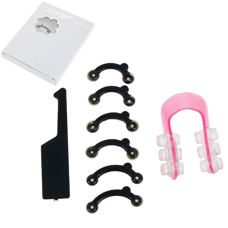 6 Stks/set Schoonheid Neus Clip Corrector Massage Tool Neus Omhoog Lifting Shaping Clip Clipper Shaper Bridge Straightening Geen Pijn 3 size: 6pcs clear