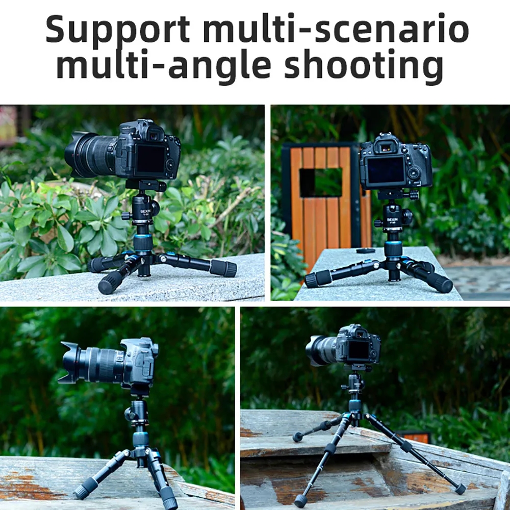 Bexin  ms08 kamera bordstativ bärbart resestativ videostativ fotografering monopod stativ bas för slr-kamera huvudförlängningsstång