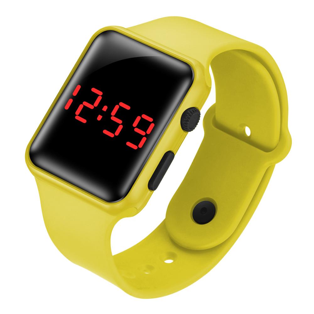 LED Student Electronic Watch Children Watch Suitable For Boys and girls Cute Bracelet Color watch: Yellow