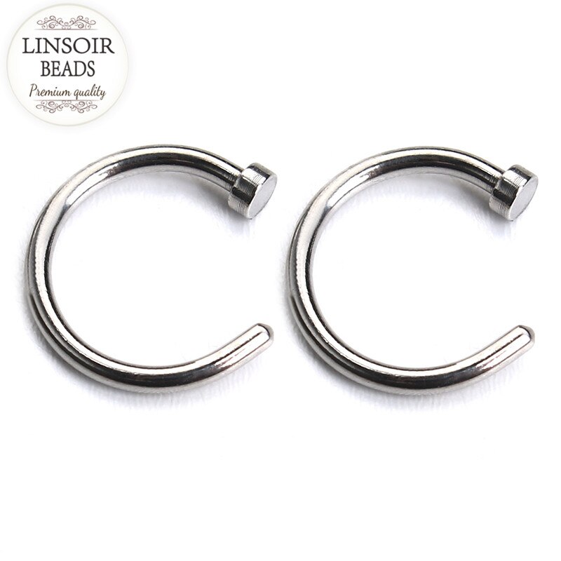 LINOSIR 10 stücke Medizinische Titan Gefälschte Nase Ringe Für Frauen Punk Septum Clicker Körper durchbohren Schmuck Faux Nariz Percing Nez f3778