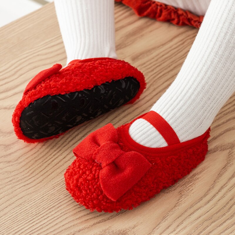 Novo piso do bebê meias grossas outono inverno indoor criança meninas sapatos pé meia