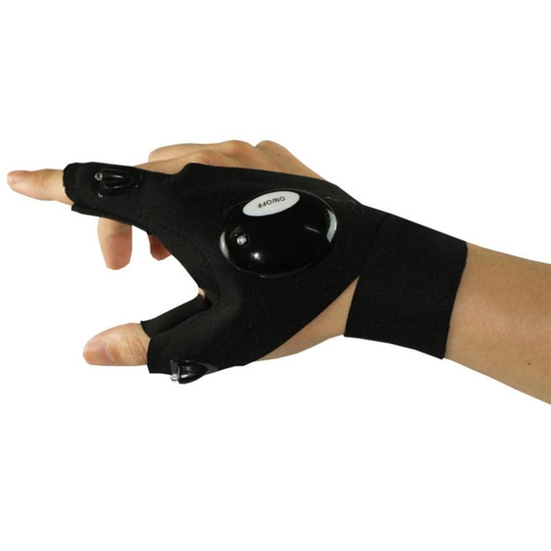 draussen Angeln Handschuhe Mit LED Licht draussen Leucht Atmungsaktive Handschuhe Angeln Finger Handschuhe Für Radfahren Camping Flashlig L1F4