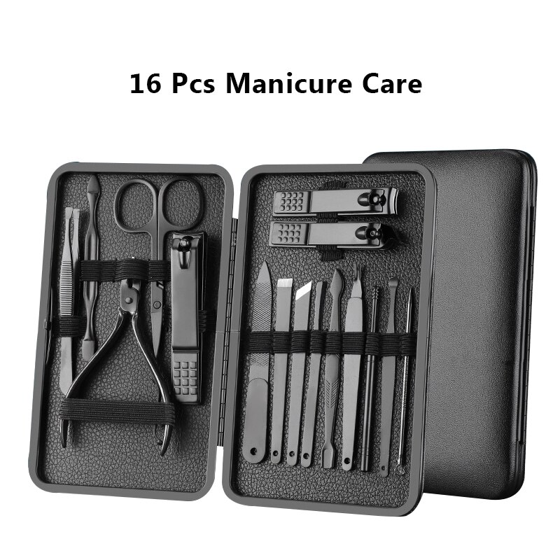 Nail Scissors Tool 7/10/12/16/18Pcs Stainless Steel Scissors Nail Professinal Nail Household Ear Spoon Clipper Bail Scissors Set: 16pcs