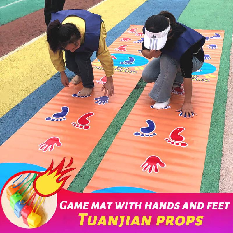 Kid Jumping Carpet Hands Feet Game Mat Baby Jump Lattice Team Game Sports Pad Childhood Indoor Outdoor Toys Team Building Props