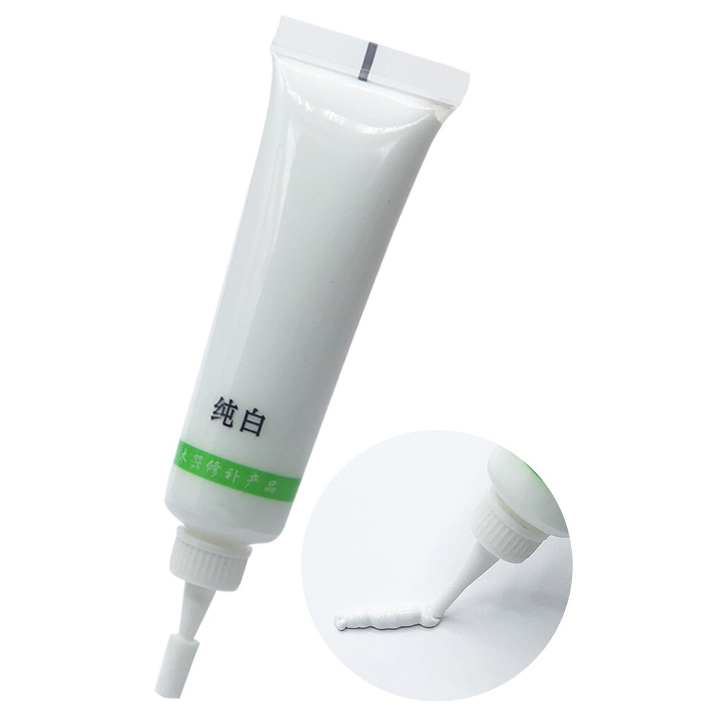 Pasta de reparación de muebles de madera, pintura de madera para puerta de madera, removedor de grietas con agujero para arañazos, 18g: pure white